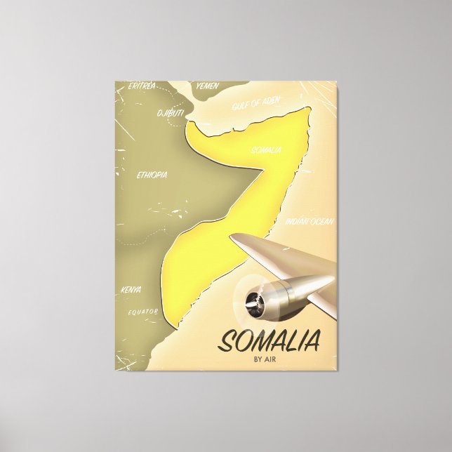 Lienzo mapa ilustrado de Somalia (Anverso)