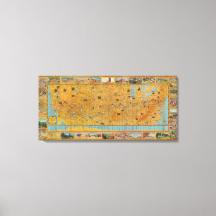 Lienzo Mapa ilustrado de US Airways