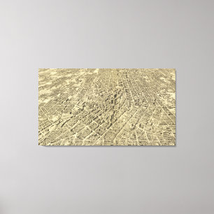 Lienzo Mapa ilustrado del vintage de Atlanta Georgia