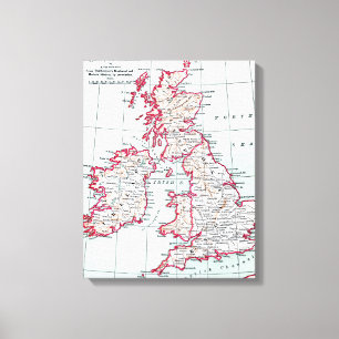 Lienzo MAPA: ISLAS BRITÁNICAS, c1890