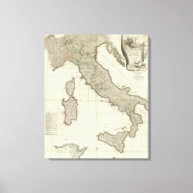 Lienzo Mapa italiano (Anverso)
