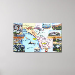 Lienzo Mapa itinerario de las carreteras románticas