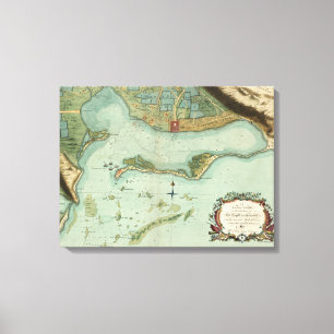 LIENZO MAPA: JAMAICA, 1756