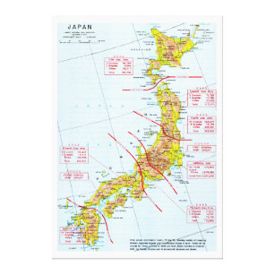 Lienzo Mapa japonés de la Segunda Guerra Mundial de las