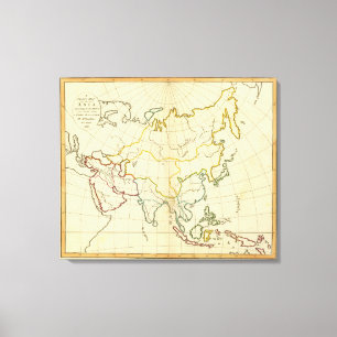Lienzo Mapa llano Asia