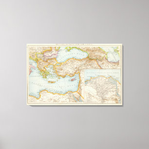 Lienzo Mapa mediterráneo oriental