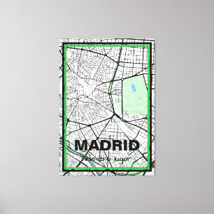 Lienzo mapa minimalista Madrid - Colores naturales