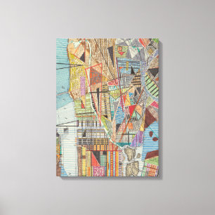 Lienzo Mapa moderno de Nueva York I 3