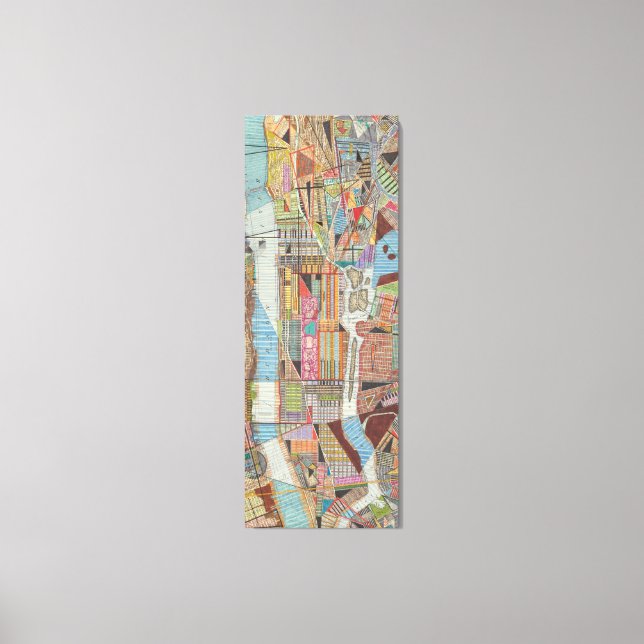 Lienzo Mapa moderno de Nueva York III (Anverso)