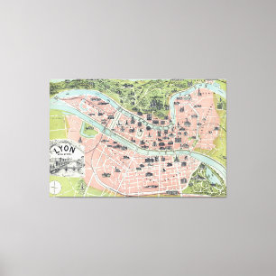 Lienzo Mapa monumental Garnier Freres París 1894 de Lyon
