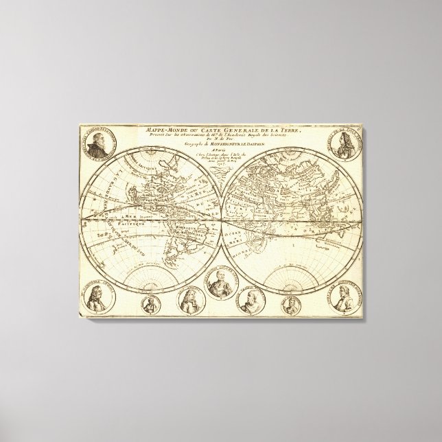 Lienzo Mapa mundial (Anverso)
