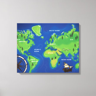 Lienzo Mapa Mundial