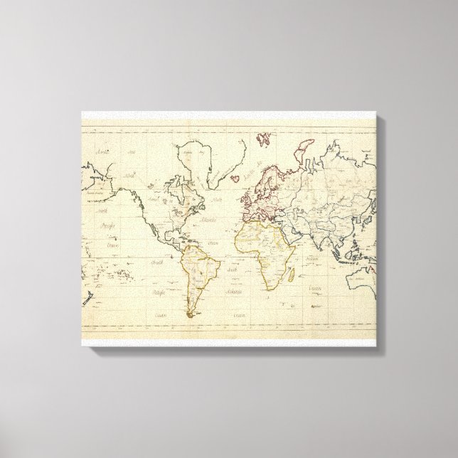 Lienzo Mapa mundial (Anverso)