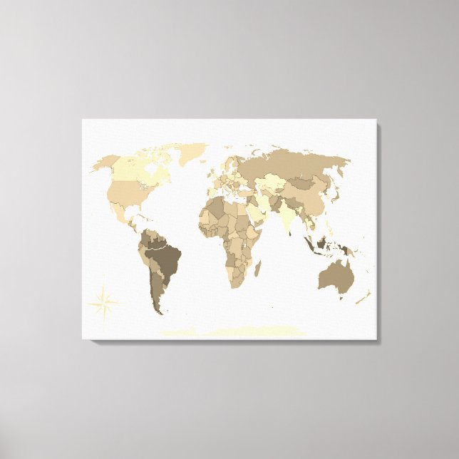 Lienzo Mapa Mundial  (Anverso)