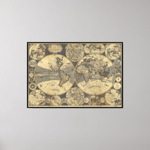 Lienzo Mapa Mundial (1702)