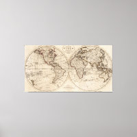 Mapa Mundial Antiguo de Moda (1795)