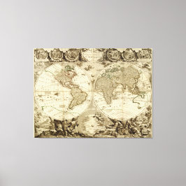 Lienzo Mapa Mundial de 1708 de Jean Baptiste Nolin