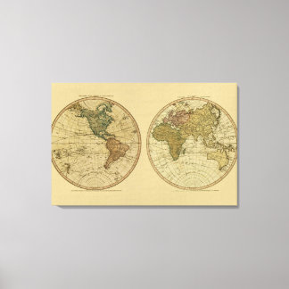 Lienzo Mapa mundial de la Antigüedad 1786 de William Fade
