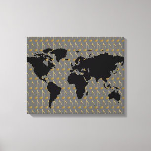 Lienzo Mapa Mundial de la Música