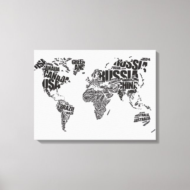Lienzo Mapa mundial de la tipografía (Anverso)