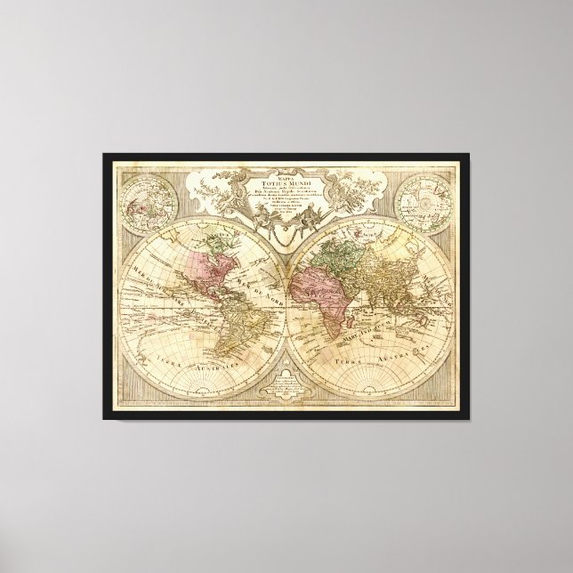 Lienzo Mapa mundial de Mappa Totius Mundi (1775) (Anverso)