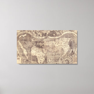 Lienzo Mapa mundial de Martin Waldseemuller de 1507
