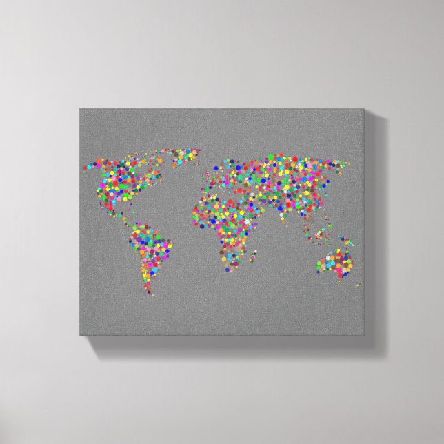 Lienzo Mapa mundial en filtro de niebla (Anverso)