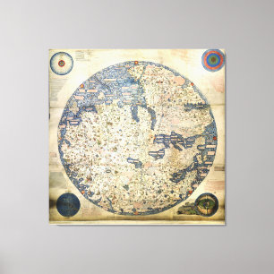 Lienzo Mapa Mundial Mapamundi Monje veneciano Fra Mauro