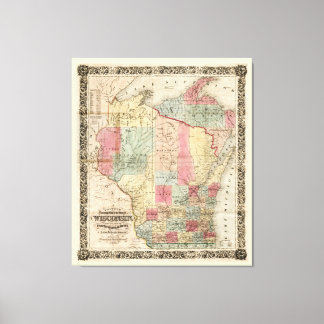 Lienzo Mapa municipal de Colton de Wisconsin (1851)