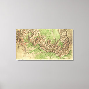 Lienzo Mapa nacional de ParkPanoramic del Gran Cañón