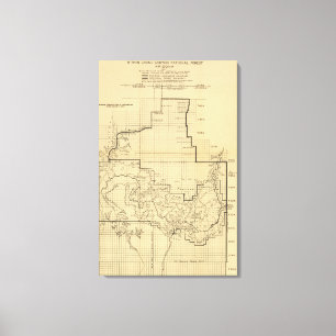 Lienzo Mapa nacional de ParkPanoramic del Gran Cañón