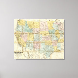 Lienzo Mapa Nacional Del Territorio De Los Estados Unidos