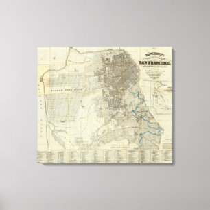 Lienzo Mapa oficial de la ciudad de Bancroft en San Franc