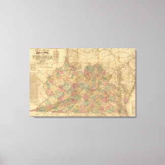Lienzo Mapa oficial de Lloyd del estado de Virginia