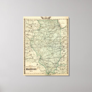Lienzo Mapa oficial del ferrocarril de Illinois