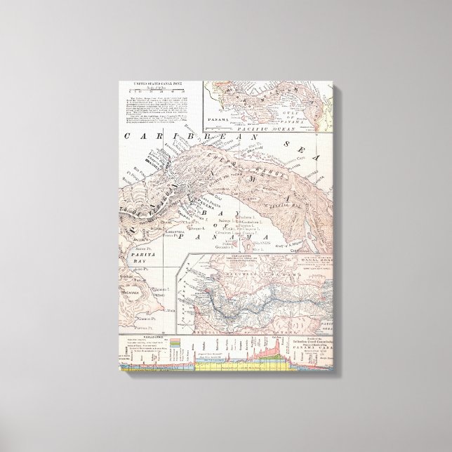 LIENZO MAPA: PANAMÁ, 1907 (Anverso)