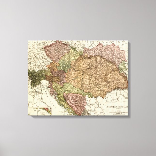 Lienzo Mapa panorámico Austria-Hungría (Anverso)
