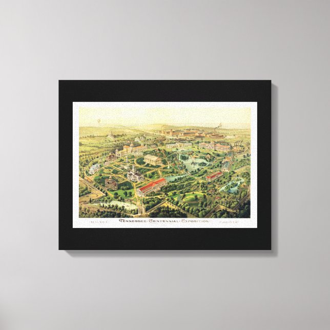Lienzo Mapa panorámico de Nashville TN DIGITALMENTE REMAS (Anverso)