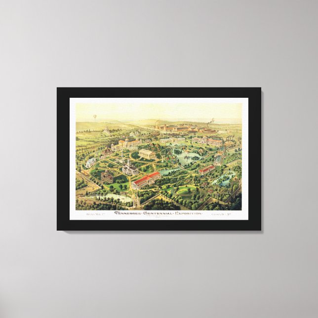 Lienzo Mapa panorámico de Nashville TN DIGITALMENTE REMAS (Anverso)