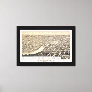 Lienzo Mapa panorámico del manganeso de Minneapolis