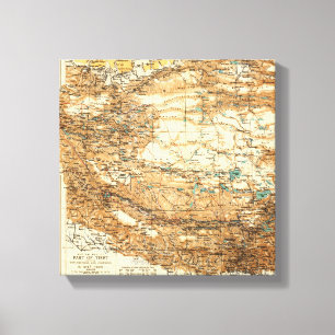 Lienzo Mapa Panorámico del Tíbet2