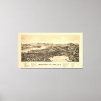 Mapa pictórico vintage de Meredith NH (1899)