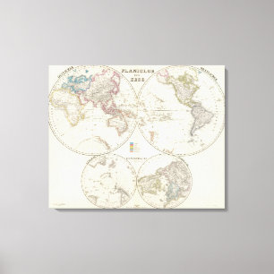 Lienzo Mapa Planiglob der Erde Atlas