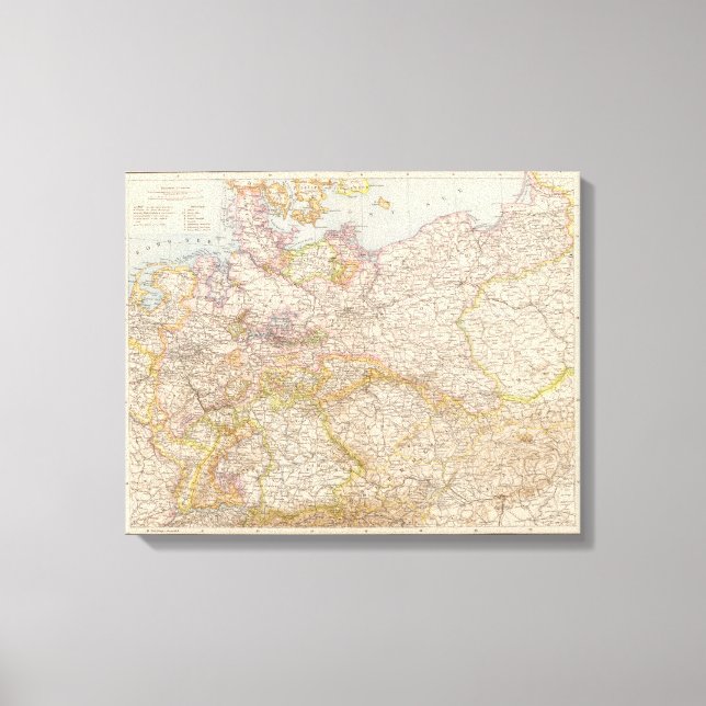 Lienzo Mapa político de Alemania (Anverso)