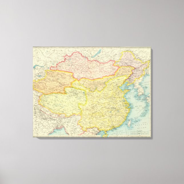 Lienzo Mapa político de China (Anverso)
