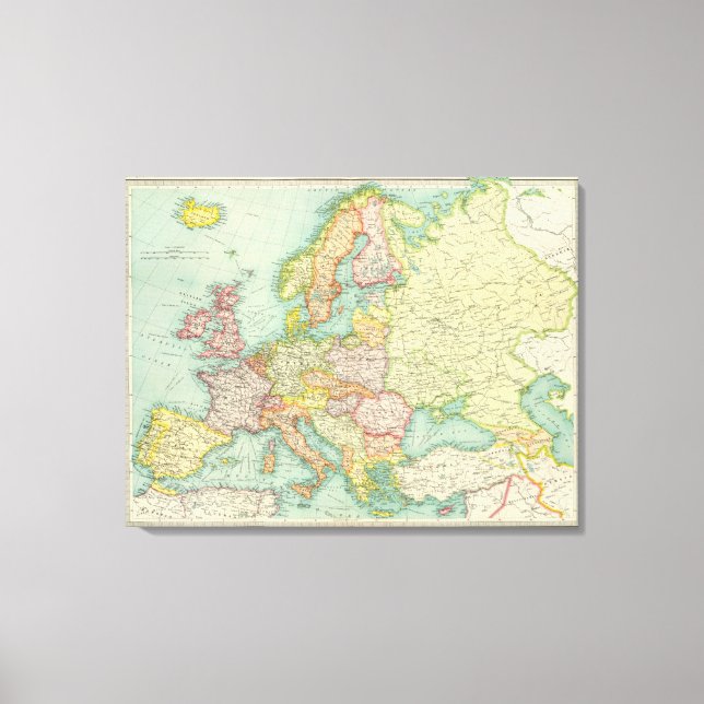 Lienzo Mapa político de Europa (Anverso)