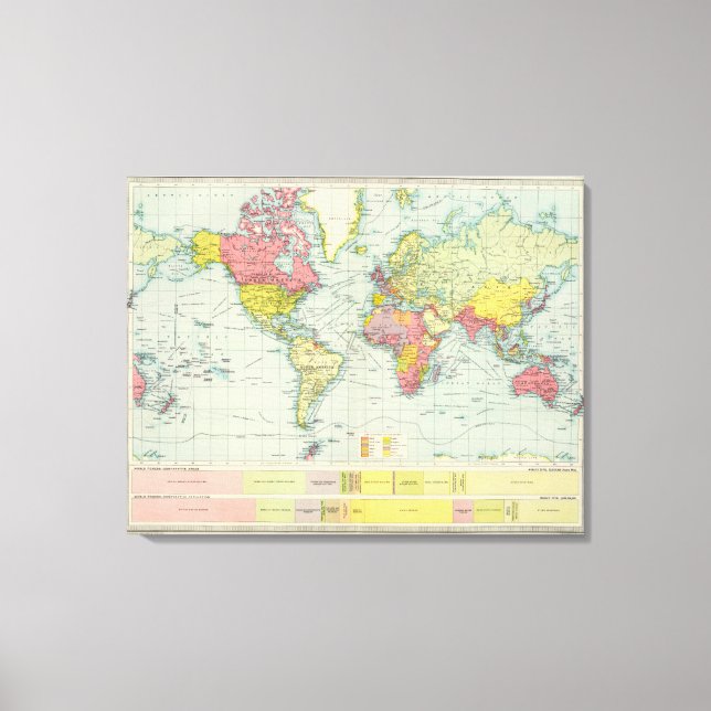 Lienzo Mapa político mundial (Anverso)