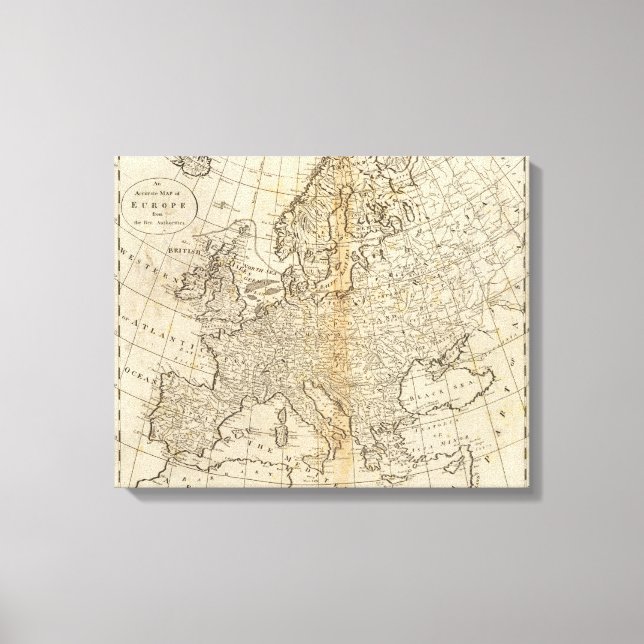 Lienzo Mapa preciso de Europa (Anverso)
