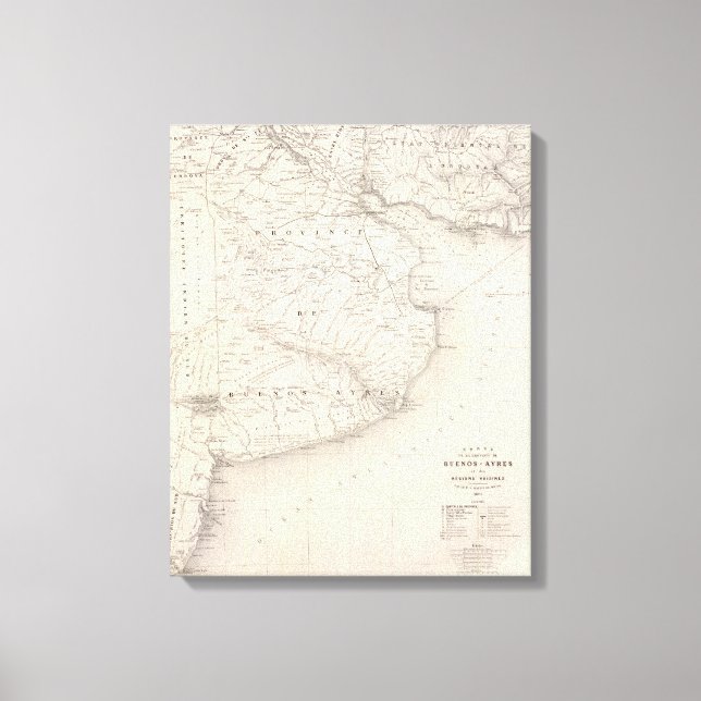 Lienzo Mapa, Provincia de Buenos Aires, regiones vecinas (Anverso)