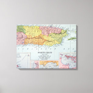 LIENZO MAPA: PUERTO RICO, 1900